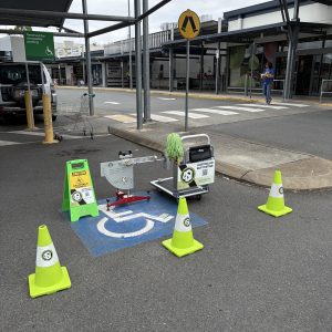 Karalee slip test on a parking indicator