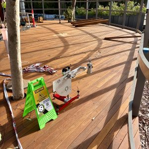 Slip resistance testing a new timber deck