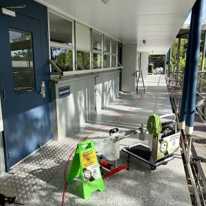 Pendulum slip testing at a primary school