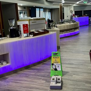 Dry slip testing an airline lounge