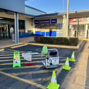 Pendulum slip testing a car park in Pittsworth, QLD