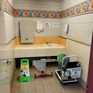 Parent's room slip test in a regional Western Australian retail centre