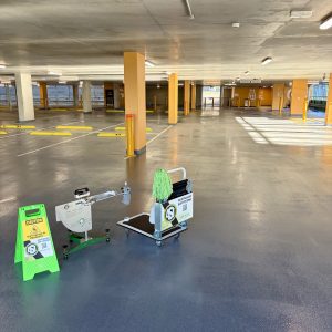 Pendulum slip resistance testing a new car park