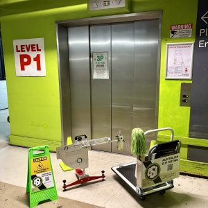 Slip resistance testing a retail centre's lift foyer in Woolloongabba, QLD